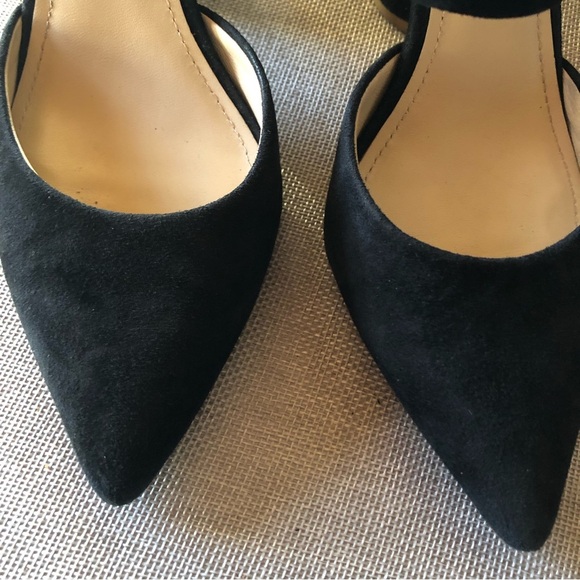 BOTKIER New York Halle black suede slingback block round heel sandal pump 6.5 - Picture 2 of 9